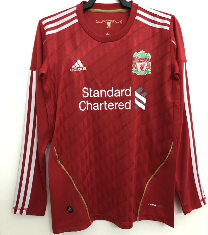 Retro Liverpool 2010/11 Long Sleeve Home Jersey-excellent