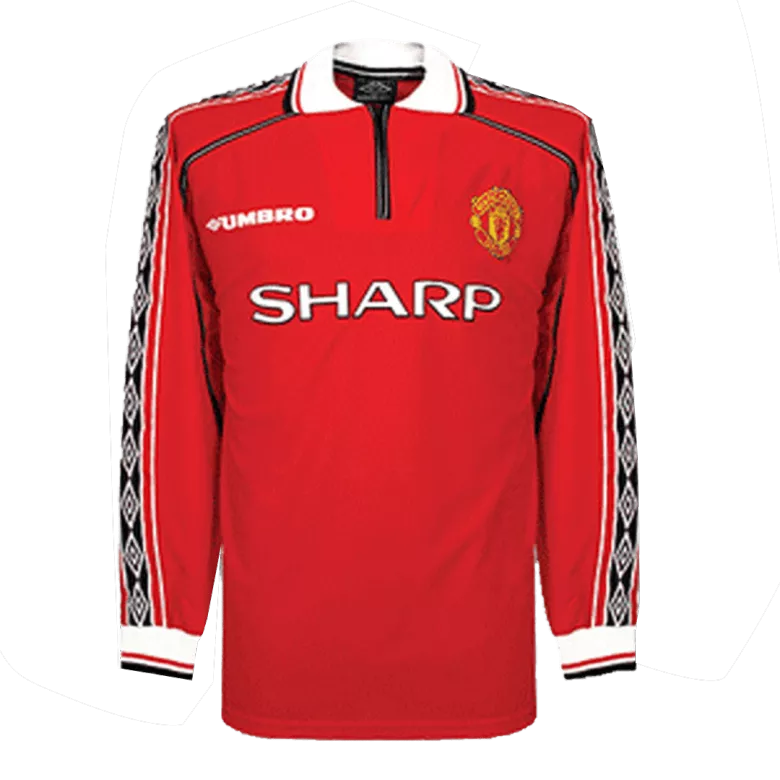 Retro Manchester United Home Long Sleeve Jersey 1998/99-good