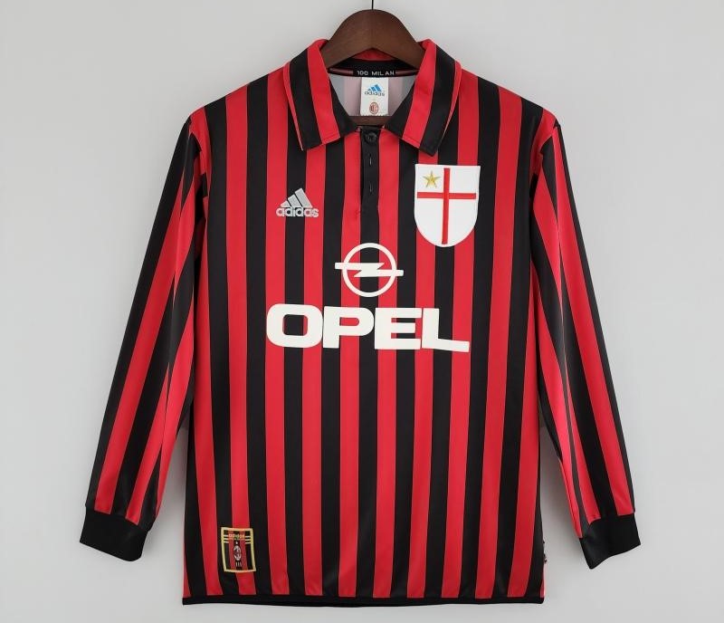 Retro AC Milan 1999/00 Long Sleeve Home Jersey