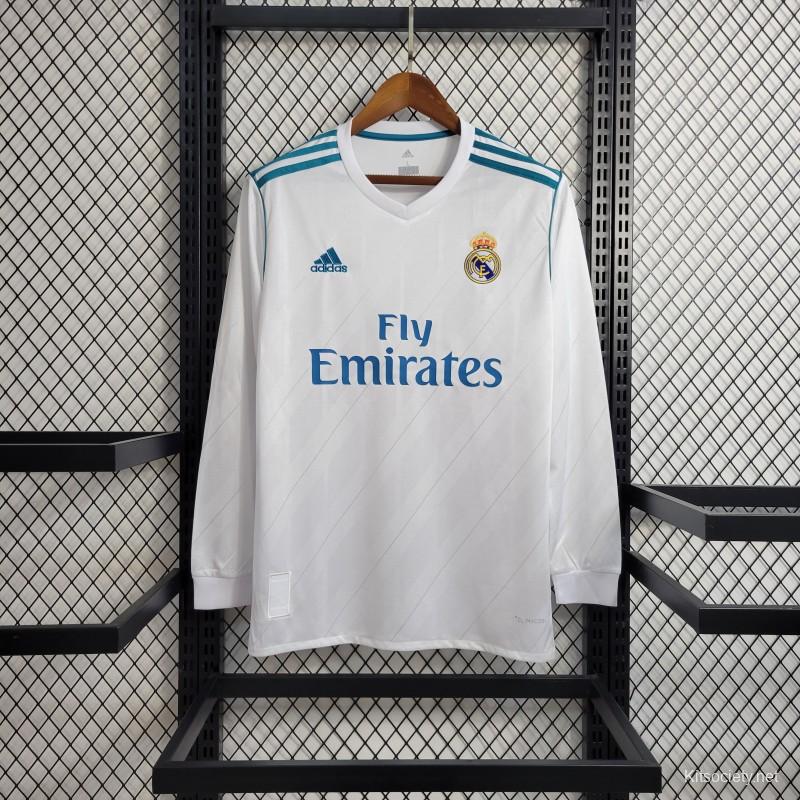 Retro Real Madrid 2017/18 Long Sleeve Home Jersey