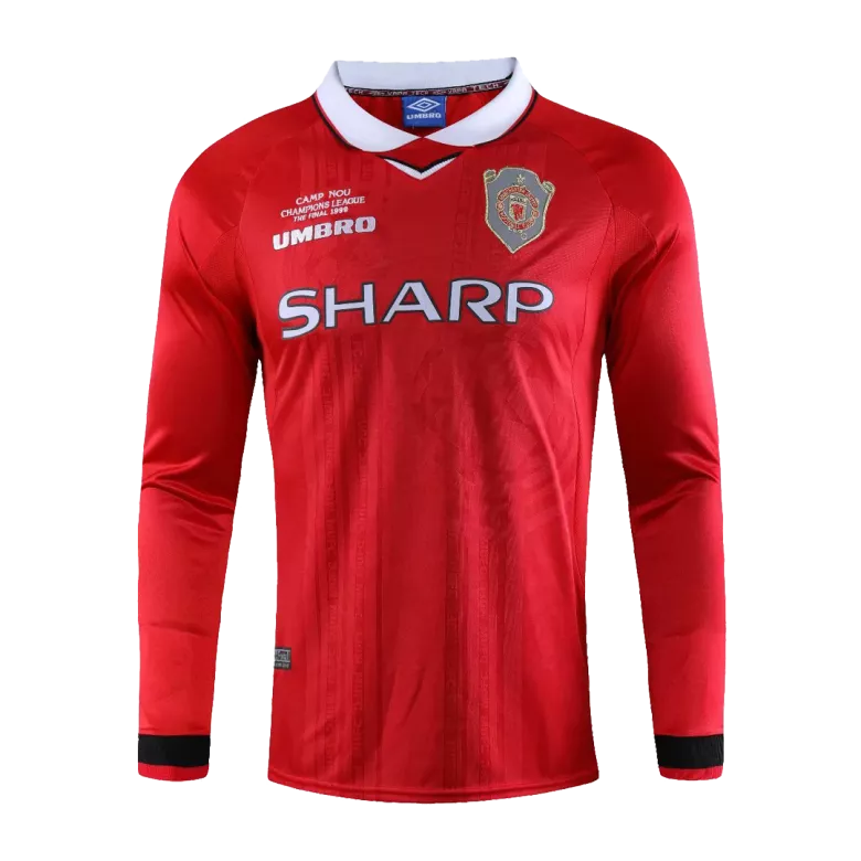 Retro Manchester United Long Sleeve Home Jersey 1999/00 CL-mint