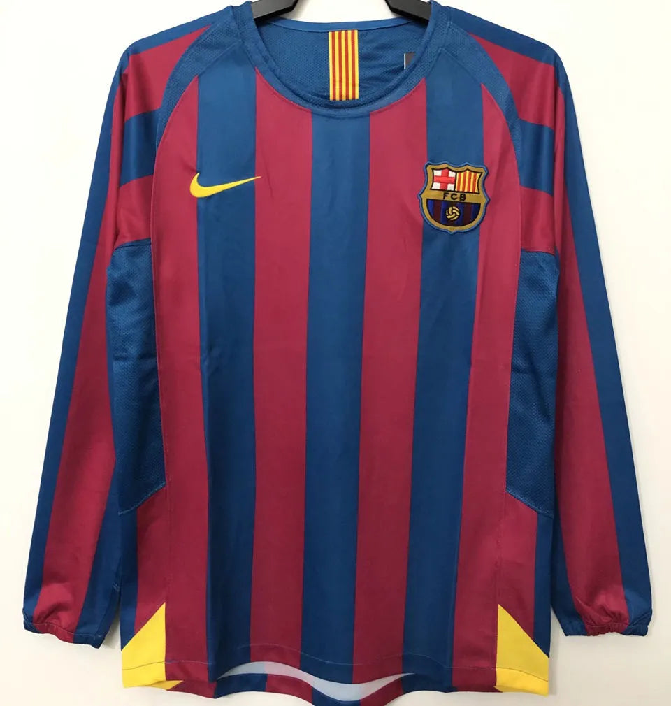 Retro Barcelona 2005/06 Home Jersey Long Sleeve