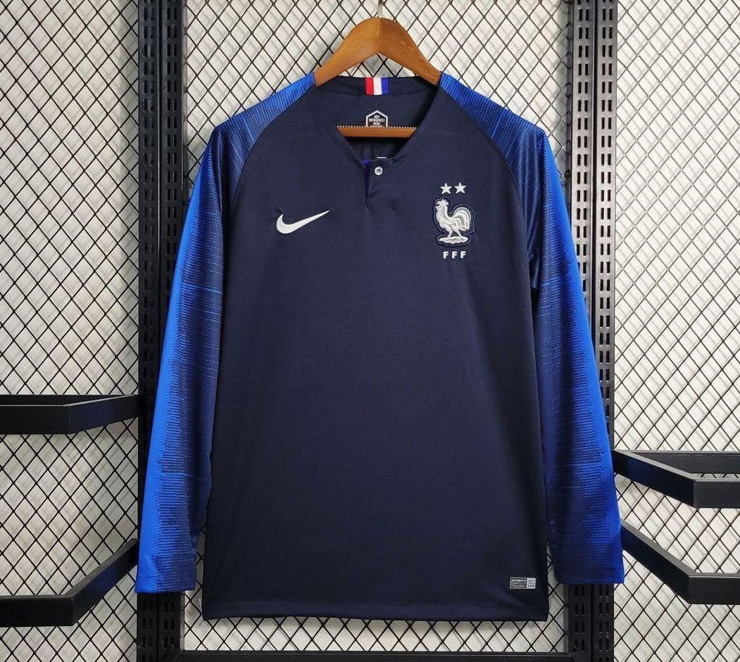 Retro France 2018 Long Sleeve Home Jersey