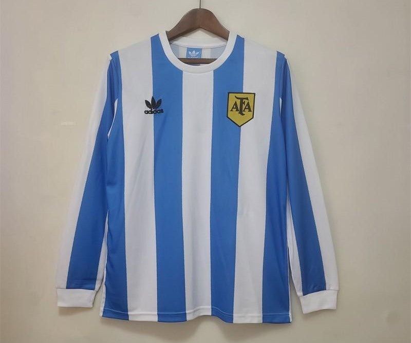 Retro Argentina 1978 Long Sleeve Home Jersey